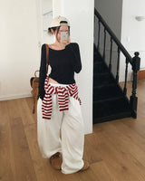 メローデザインロングスリーブカットソー (or Long-Sleeve Top)