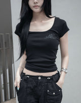 26SS★ [mnem] ME Scoop Neck Baby Tee
