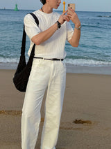 ASCLO リファインドワイドコットンパンツ(2color)