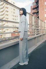 Detachable round jacket (Graish Blue)