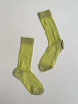 Colored Ribbed See-through Socks