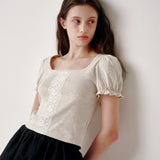 Lace Puff T-shirt (Grey)