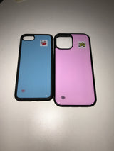 sky-blue square patch epoxy phone case