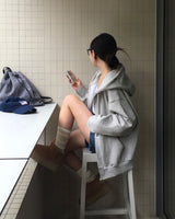 [BELLIDE MADE] Noah, loose fit two-way zip-up hoodie