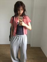 Striped mini cardigan (4color)