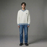 White Half Cable Knit