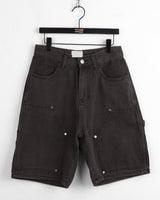 Chakin ダブルニーリベットバミューダショートデニムパンツ