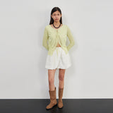 DOUBLE LAYERS KNIT CARDIGAN(LEMON)