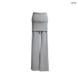 (2color) Fold-Over Waist Slim Pants
