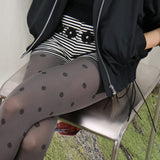 charcoal candy dot tights