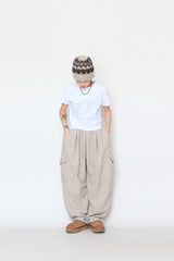 fleece oblique cargo pants