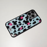 Soft Pop Leopard Phone Case Soft Blue (BK_MagSafe Glass)
