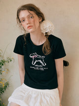ROLA RIBBON PUPPY T-SHIRT BLACK