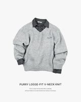 [ORIGINAL] ファーリー ルーズフィット Vネック ニット