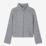 High-Neck Cardigan Grey