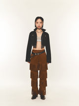 DIAGONAL CROP DENIM JACKET