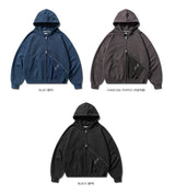 26SS★ フェイデッドウォッシュドクロップフードジップアップ