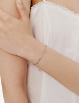 26SS★ Essence Silver (W) Moissanite Link Chain Bracelet
