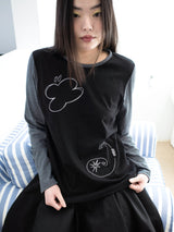 ニードルワークロングスリーブT (BLACK)
