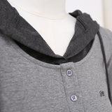 Reni コントラストフーディーボタンTシャツ 232901497
