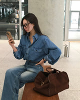[Bellidmade/Casual] フォレストオーバーフィットデニムシャツ