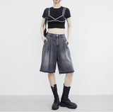 Oban Pintuck Damage Bermuda Pants