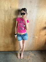 silver lettering tee