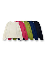 LMN ライフセミオーバーサイズフィットツイスティドラウンドニット (5 colors)