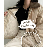 Fobon wool collar quilted jumper