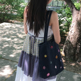 ボヘミチェックレースノースリーブキャミロングドレス (1 color)