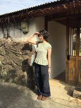 Fore Striped Shirred T-shirt (2color)