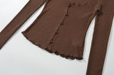 Elina Lace Trim Button Cardigan