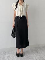 Tulip Tie Short Sleeve Blouse