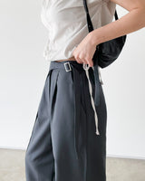 Carbon side buckle wrap slacks