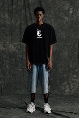 キャットピグメントTシャツ (Black)