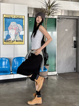 Yojeu Button Ribbed Layer Sleeveless