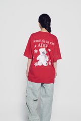 24FW スノーベア 半袖Tシャツ ダークレッド