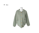 Krun Duffle Button Pocket Hood Knit Cardigan