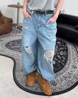 Etes Damaged Denim Pants