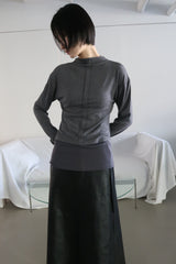 TO HER - FOLD DETAIL TEE - GREY