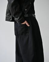 MP WASHED CURVED PANTS BK