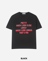 プリットクロッププリント半袖Tシャツ 3C