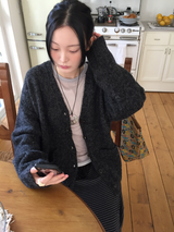 ロティVネックポケットボカシカーディガン（3c）