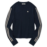 KIRSH PLAIN LINE POINT CABLE KNIT - DARK NAVY   