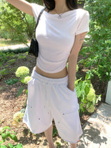  Twist Off-Shoulder Short Sleeve T-Shirt (3 Colors)