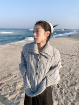  HIGHNECK BUTTON KNIT