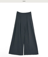 [ high waist ] raw hour wide pintuck maxi sl