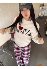 コットンチェックカジュアルワイドパンツ