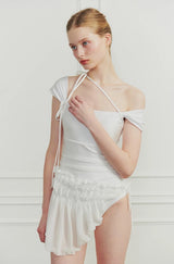 MEMORY WRAP SKIRT white