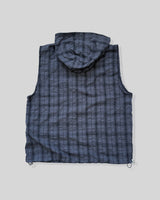 Crinkle Check Hooded Anorak Vest